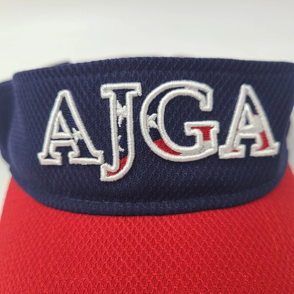 AJGA Visor Hat Adjustable New Era Blue Red Golf American Flag USA Logo Men